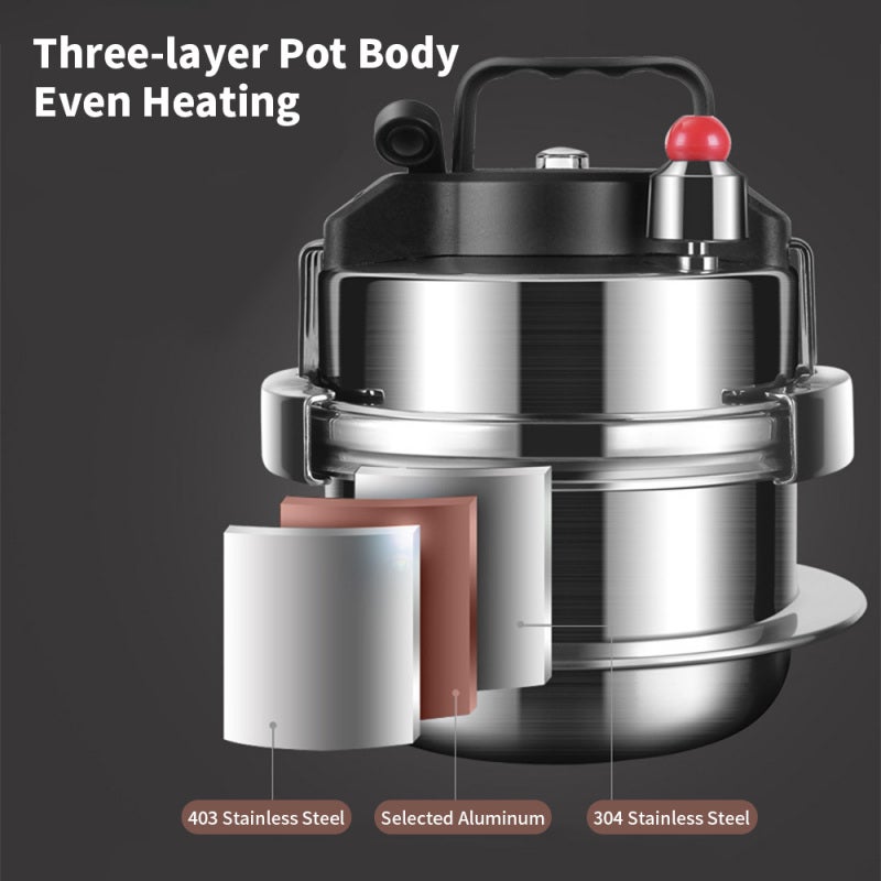 Pressure Cooker: 1 Premium Stainless Steel Compact Lightweight Pot - Versatile Fast Cooking Multifunctional Appliance for Home Kitchen and Outdoor Camping - Image 3