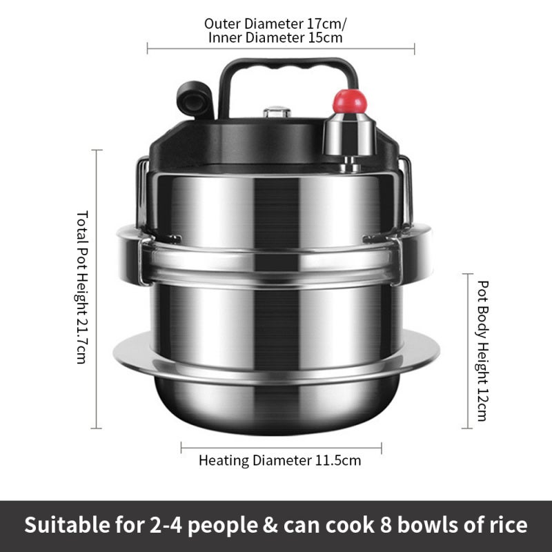 Pressure Cooker: 1 Premium Stainless Steel Compact Lightweight Pot - Versatile Fast Cooking Multifunctional Appliance for Home Kitchen and Outdoor Camping - Image 4