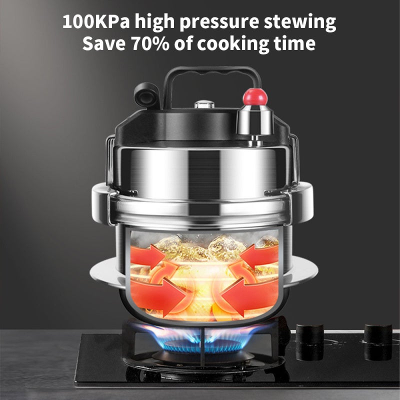 Pressure Cooker: 1 Premium Stainless Steel Compact Lightweight Pot - Versatile Fast Cooking Multifunctional Appliance for Home Kitchen and Outdoor Camping - Image 5