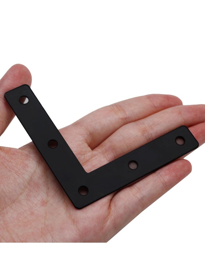 10 Pcs 3 x 3 Inch (80x80mm) Iron L Bracket Corner Brace with Screws, Metal Flat Right Angle Support - Image 3