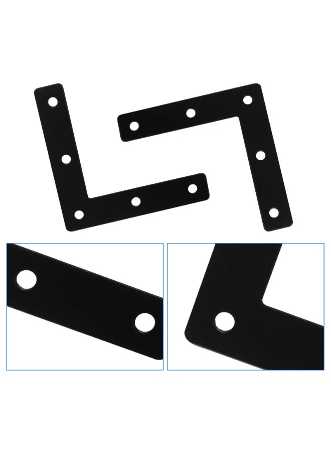 10 Pcs 3 x 3 Inch (80x80mm) Iron L Bracket Corner Brace with Screws, Metal Flat Right Angle Support - Image 2