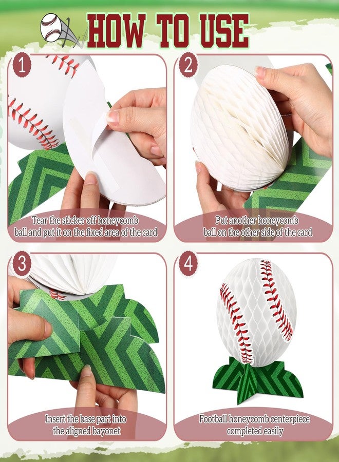 Containlol 9 Pcs Baseball Party Decorations Baseball Table Honeycomb Centerpieces Table Toppers for Sports Themed Birthday Party Supplies - Image 4