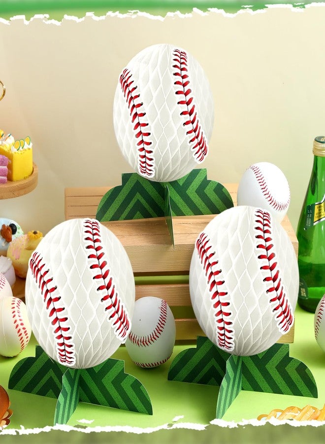 Containlol 9 Pcs Baseball Party Decorations Baseball Table Honeycomb Centerpieces Table Toppers for Sports Themed Birthday Party Supplies - Image 5