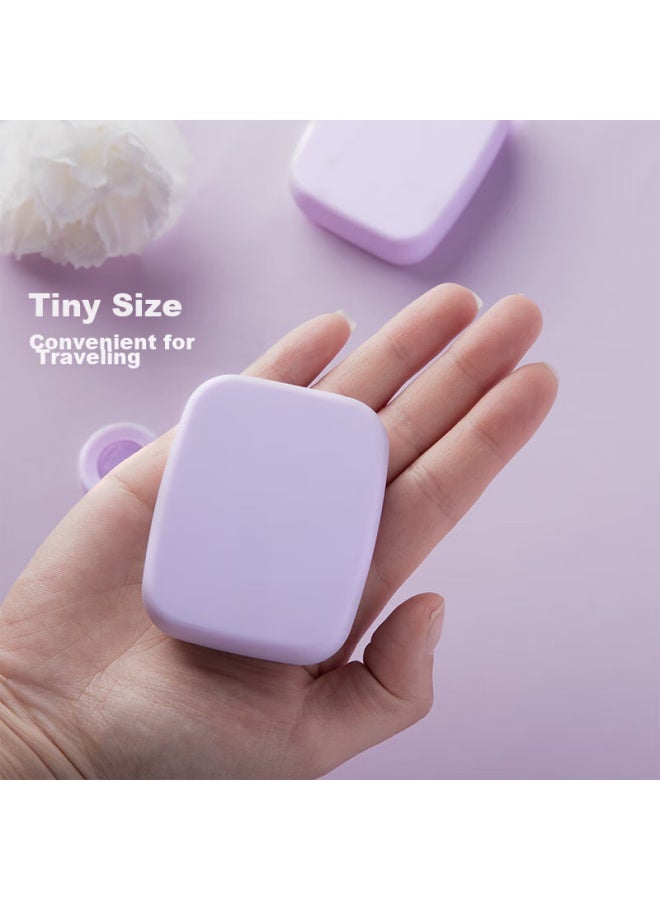 JAJALIN Jajalin Contact Lens Case, Simple Double-linked Companion Case, Cleaning And Care Case, Portable With Tweezers, Rounded Corners, Frosted Purple  - Image 5