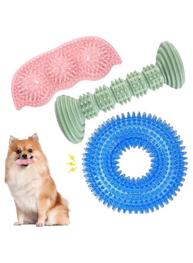 ألعاب تسنين للجراء الصغيرة والمتوسطة من توكوكيمو يبلغ من العمر 2-8 شهور، ناعمة ومتينة لتنظيف وحماية صحة الفم - Image 1