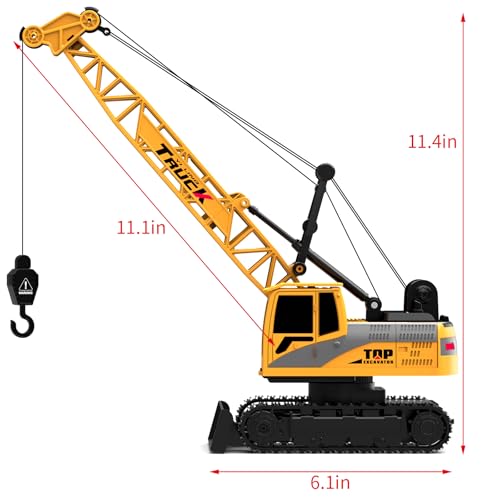 Dwi Dowellin Remote Control Crawler Crane for Boys11Channel 24GHz RC Construction Crane Toy for Kids Age 3 47 8 9 10 Year Old - Image 5