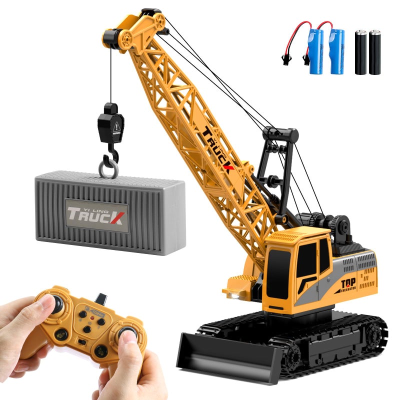 Dwi Dowellin Remote Control Crawler Crane for Boys11Channel 24GHz RC Construction Crane Toy for Kids Age 3 47 8 9 10 Year Old - Image 3
