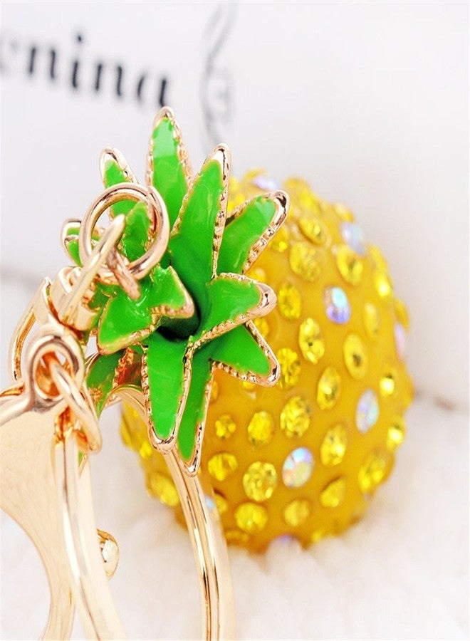 Bestdays Crystal Rhinestone Key Ring Keychain Charm (Pineapple-Yellow) - Image 2