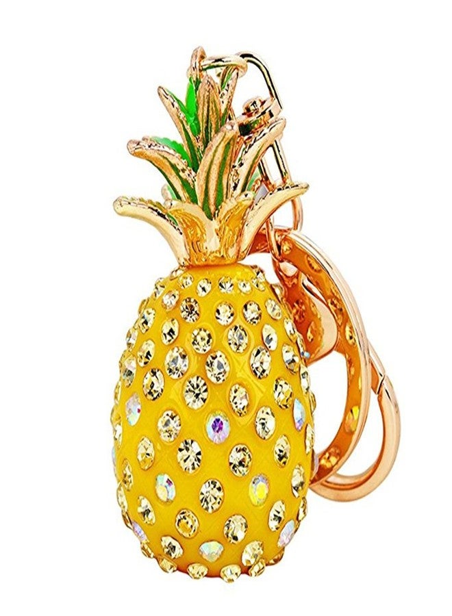 Bestdays Crystal Rhinestone Key Ring Keychain Charm (Pineapple-Yellow) - Image 1