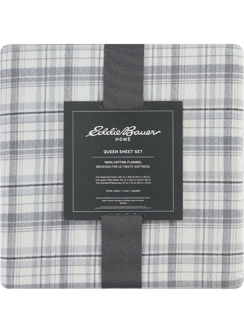 Eddie Bauer - Flannel Sheets Full Size, Anti-Pilling & Wrinkle Resistant Cotton, Touchably Soft for All-Season Comfort - Bed Sheets with Matching Pillowcases & Fitted Sheet (Beacon Hill Ivory) - Image 5