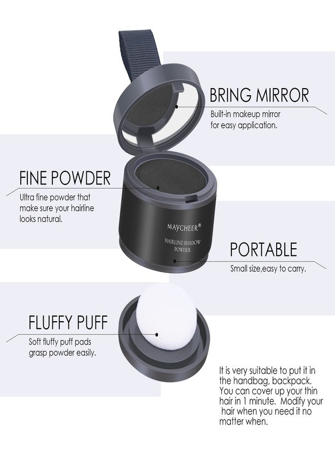 FREEORR 2Pcs Root Touch Up Hair Powder, Hairline Shadow Powder for Thinning Hair and Gray Coverage #05 Black - Image 2