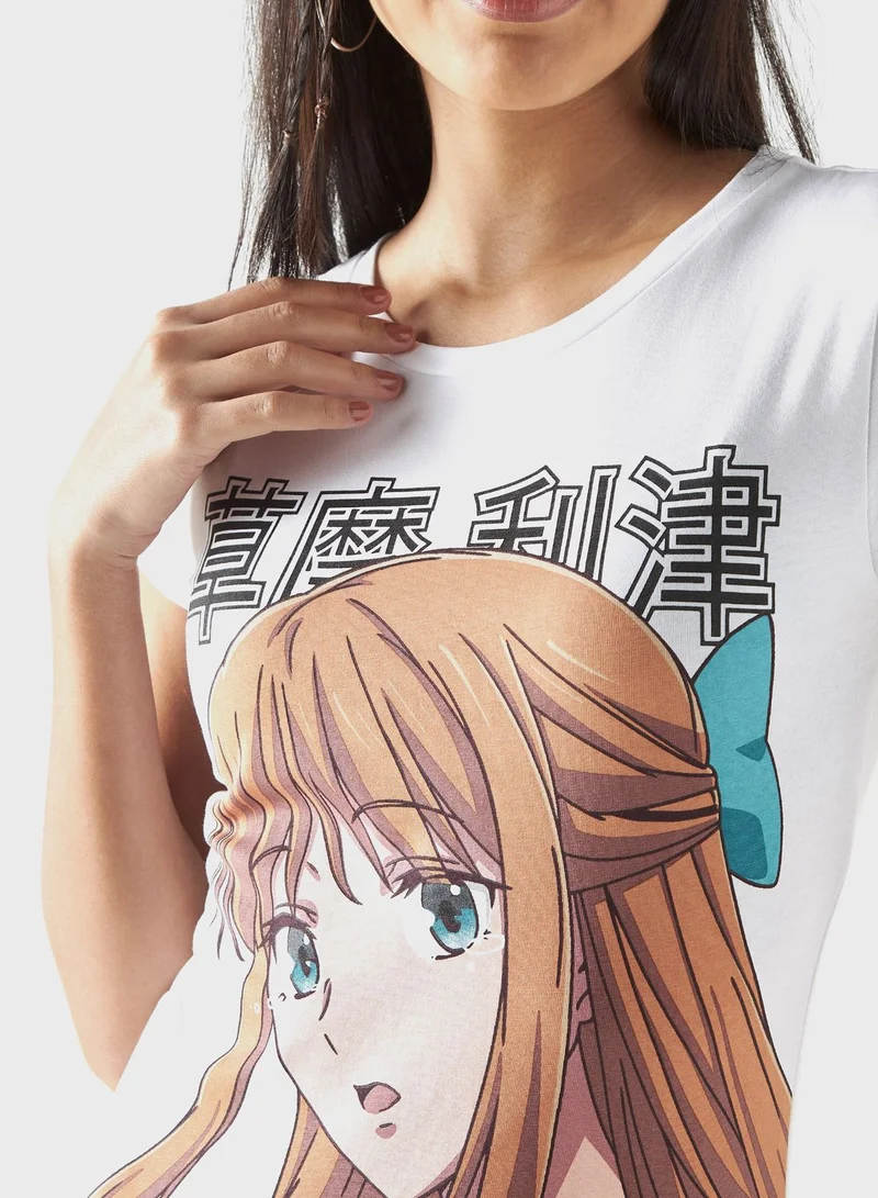 SP Characters Fruit Basket Print T-Shirt