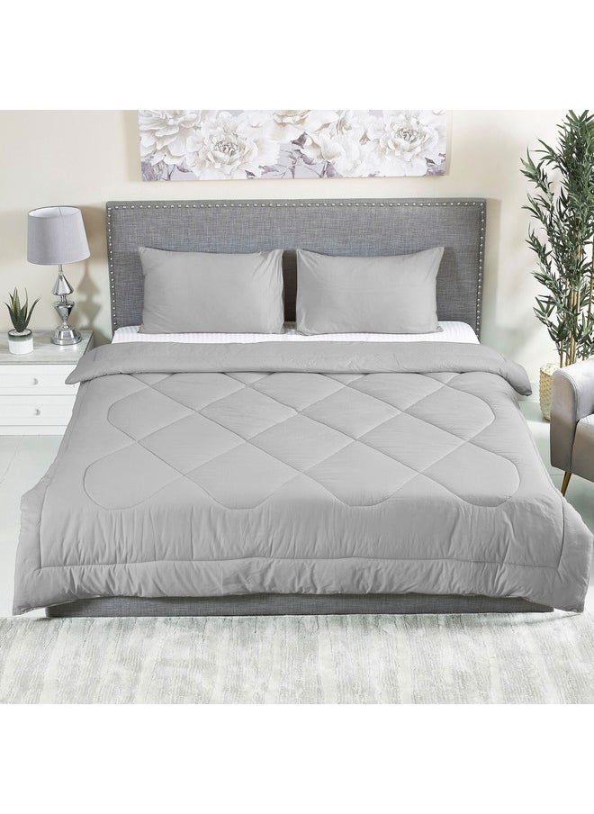 Home Box Ballina 3-Piece Solid Cotton Super King Comforter Set 240 x 240 cm  - Image 1