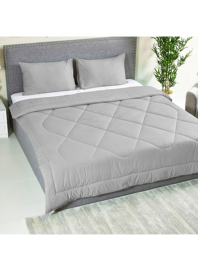 Home Box Ballina 3-Piece Solid Cotton Super King Comforter Set 240 x 240 cm  - Image 2