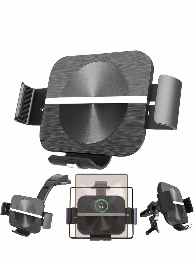Y&D Dual Coils Fast Wireless Car Charger for Z Fold 4/3 Mount 15W Smart Qi Holder Air Vent Dashboard Compatible with Samsung Galaxy 4/3/2, iPhone 14/13/Samsung S22 Ultra/S21 - Image 1