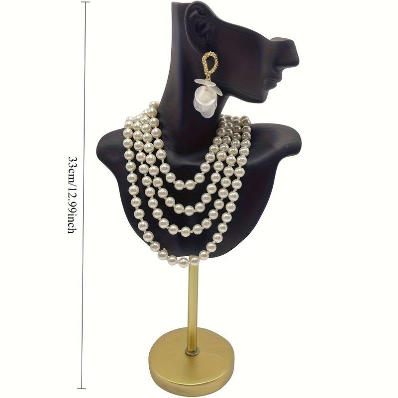 White Jewelry Display Bust Mannequin Stand For Necklace Earring Holder Showcase Home Gift Rack - Image 2