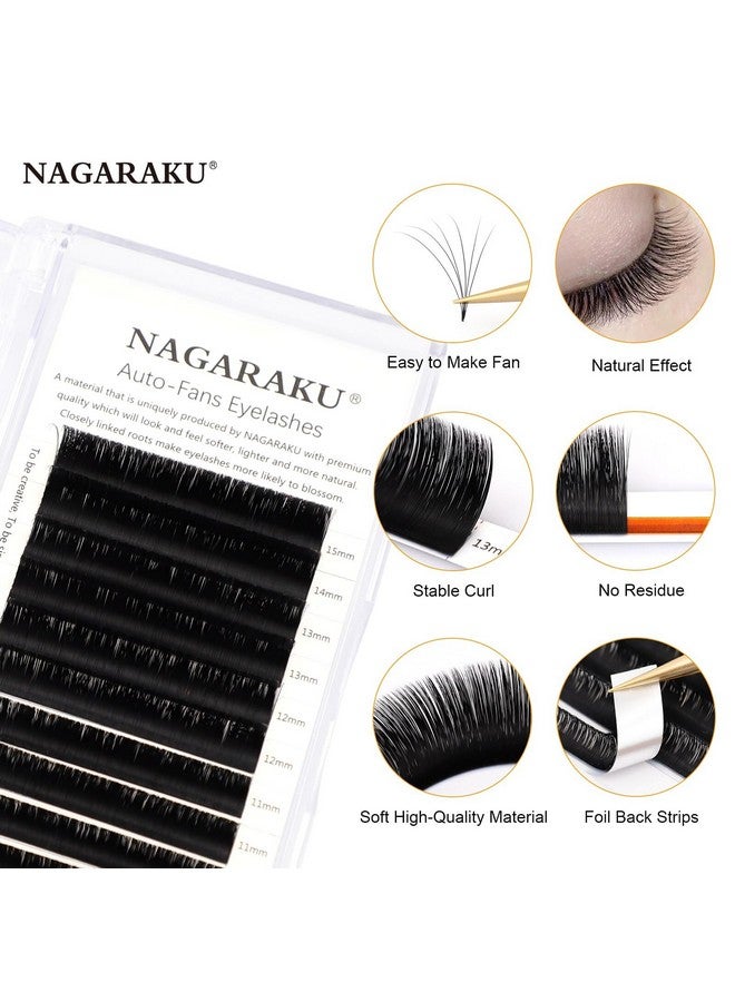 NAGARAKU تمديدات رموش سهلة المروحة حجم 0.07 د كيرل 815 مم صينية مختلطة ازدهار سريع كتل فوكس مينيك للمبتدئين لوازم رموش احترافية - Image 4