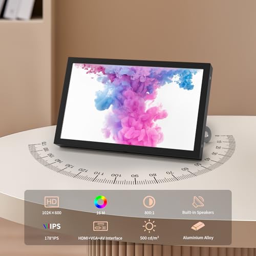 JUN-ELECTRON Mini Monitor 7 Inch Screen HDMI, VGA, AV, BNC, 1024 × 600 Small IPS Screen with Built-in Speakers, 178° Viewing Angle LCD Portable Monitor for PC/TV/DVD/CVBS (7 inch - Non Touch) - Image 4