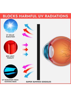 Super Sunnies Super Sunnies UV Eye Protection FDA compliant Tanning Goggles Eyeshields, 2 Pairs in Random Colors  - Image 4