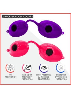 Super Sunnies Super Sunnies UV Eye Protection FDA compliant Tanning Goggles Eyeshields, 2 Pairs in Random Colors  - Image 2