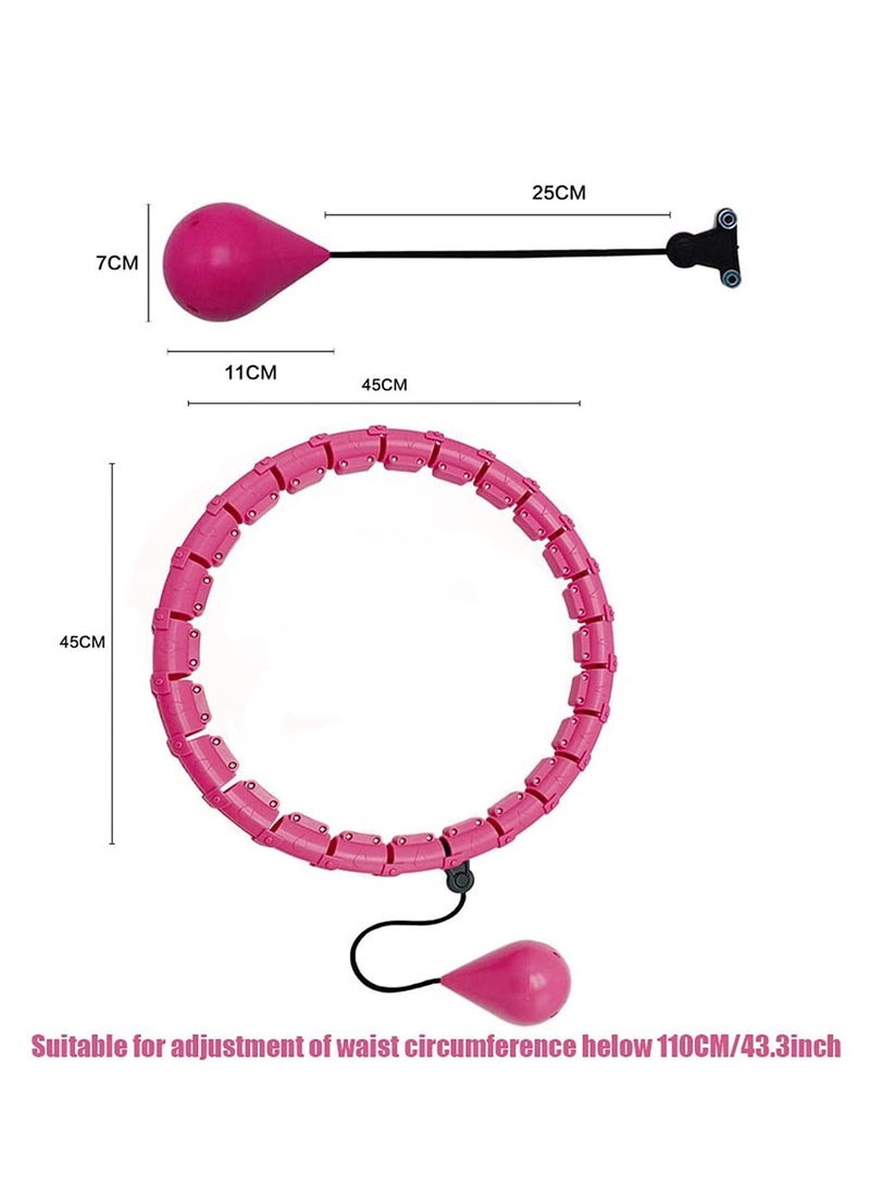 SYOSI Smart Hula Ring Hoops, Weighted Hula Hoop for Adults, 24 Knots Detachable & Size Adjustable Smart Hoola Hoop with Auto Rotation and 360-degree Massage, Thin Waist Exercise Fitness Ring  - Image 2