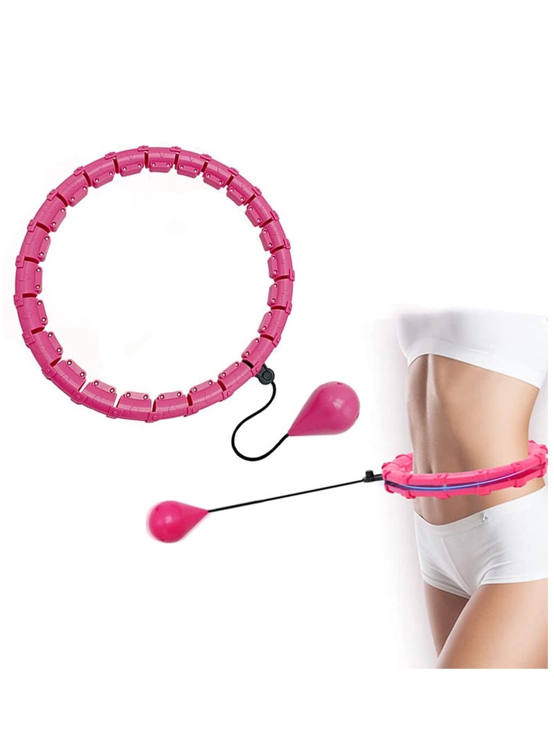 SYOSI Smart Hula Ring Hoops, Weighted Hula Hoop for Adults, 24 Knots Detachable & Size Adjustable Smart Hoola Hoop with Auto Rotation and 360-degree Massage, Thin Waist Exercise Fitness Ring  - Image 1