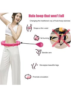 SYOSI Smart Hula Ring Hoops, Weighted Hula Hoop for Adults, 24 Knots Detachable & Size Adjustable Smart Hoola Hoop with Auto Rotation and 360-degree Massage, Thin Waist Exercise Fitness Ring  - Image 3