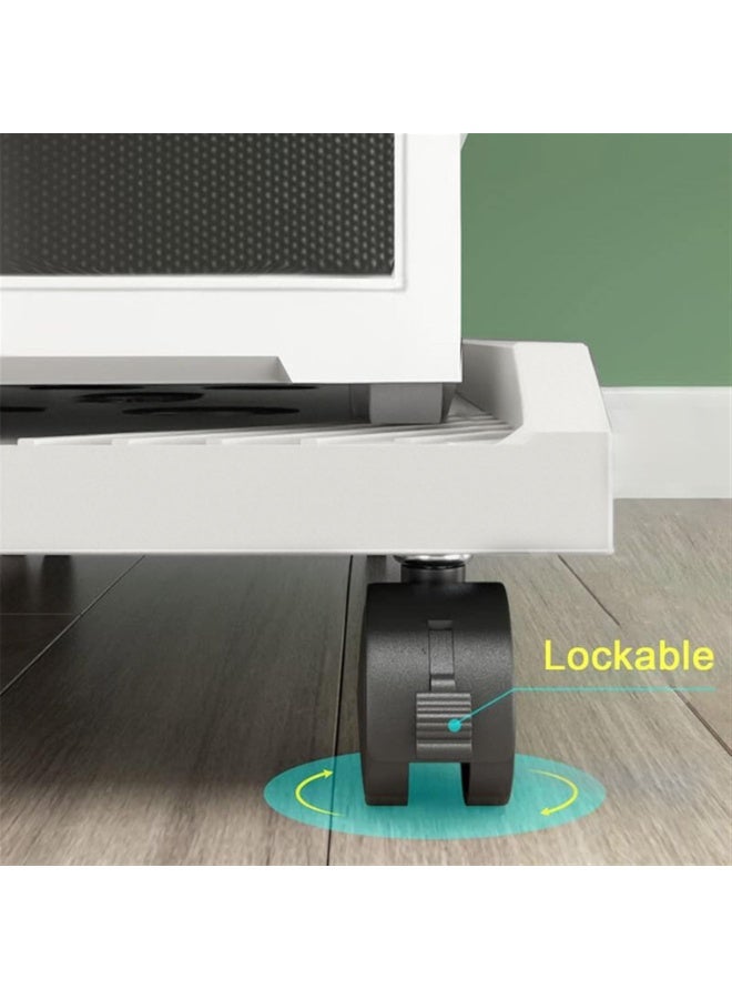 والالا حامل طابعة ثلاثي الطبقات، طاولة طابعة، عربة كمبيوتر، عربة تخزين منزلية متحركة، رف متعدد الأغراض قائم على الأرض، حامل كمبيوتر برجي، عربة كمبيوتر، طاولة حامل كمبيوتر بعجلات - Image 4