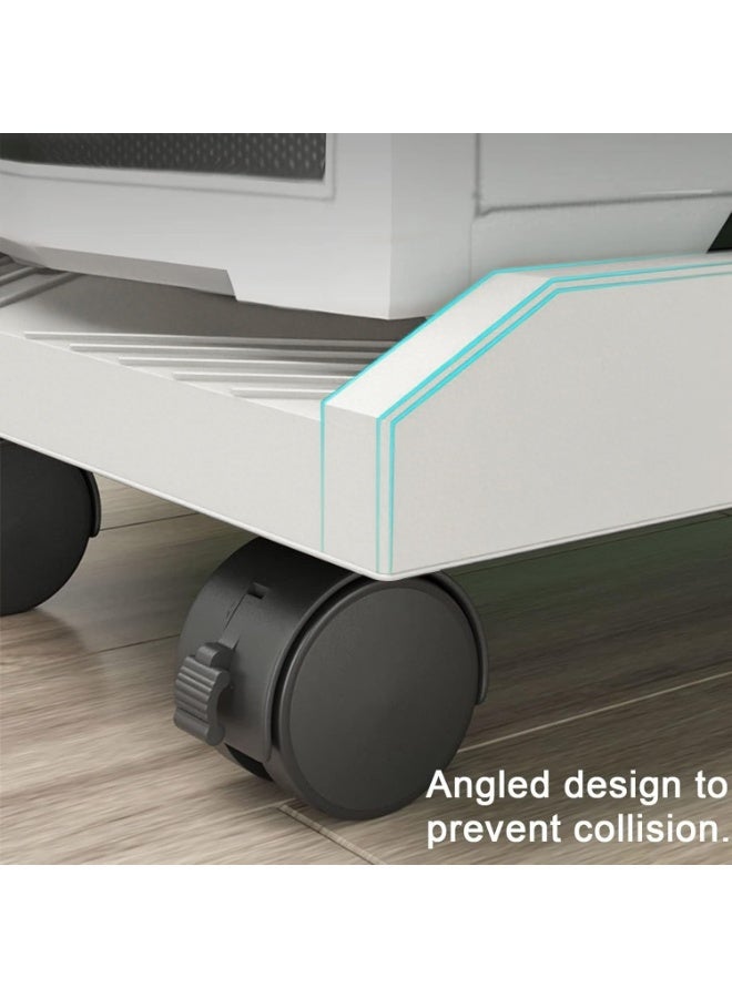 والالا حامل طابعة ثلاثي الطبقات، طاولة طابعة، عربة كمبيوتر، عربة تخزين منزلية متحركة، رف متعدد الأغراض قائم على الأرض، حامل كمبيوتر برجي، عربة كمبيوتر، طاولة حامل كمبيوتر بعجلات - Image 2