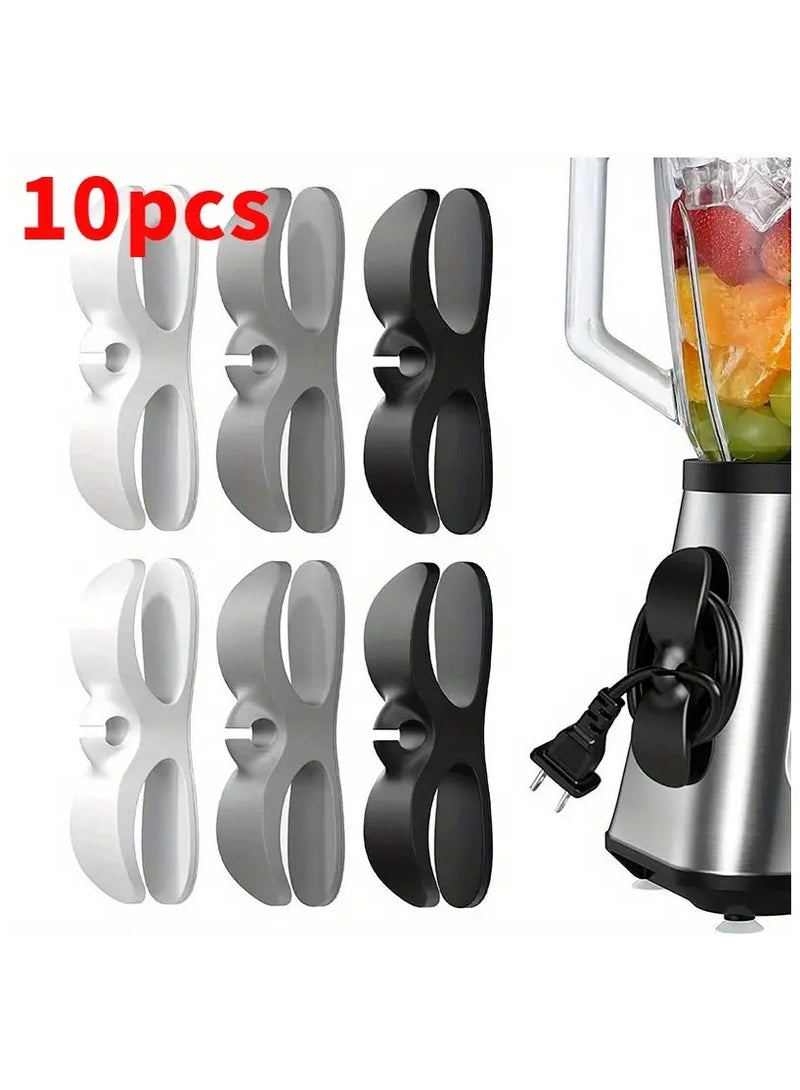 Goolsky The 10-Pack Plastic Cord Organizer Clips are the perfect solution for keeping cords from your kitchen appliances neatly stored and out of the way. Designed to manage cables for air fryers, coffee makers, blenders, and more, these self-adhesive clips ensure a tidy and organized space.  - Image 1