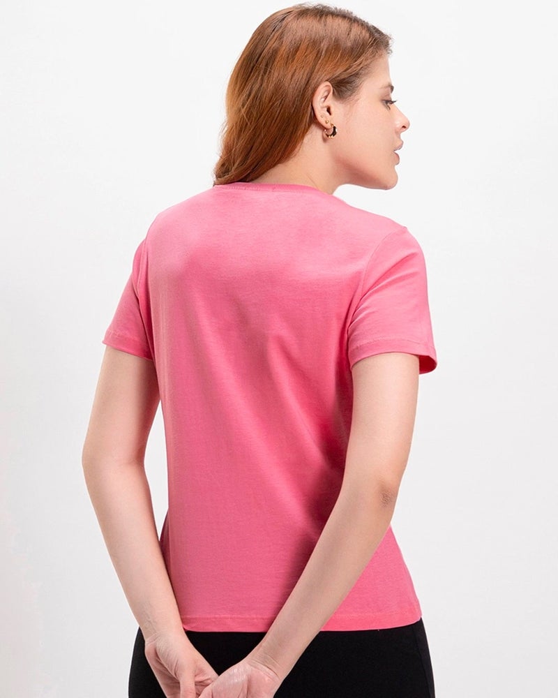 bewakoof Women's Pink T-shirt - Image 3