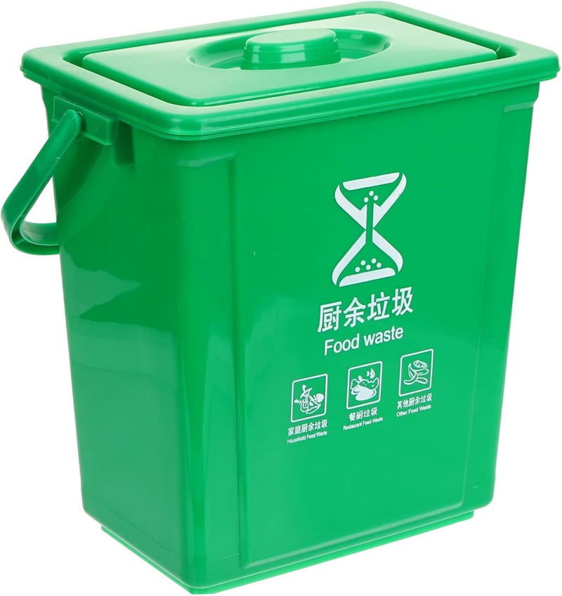Garneck Kitchen Compost Bin with Lid Portable Food Waste Bucket Odor Blocking Compost Pail Sturdy Plastic Garbage Container with Handle for Indoor Waste Sorting - Image 1
