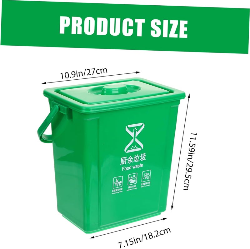 Garneck Kitchen Compost Bin with Lid Portable Food Waste Bucket Odor Blocking Compost Pail Sturdy Plastic Garbage Container with Handle for Indoor Waste Sorting - Image 2