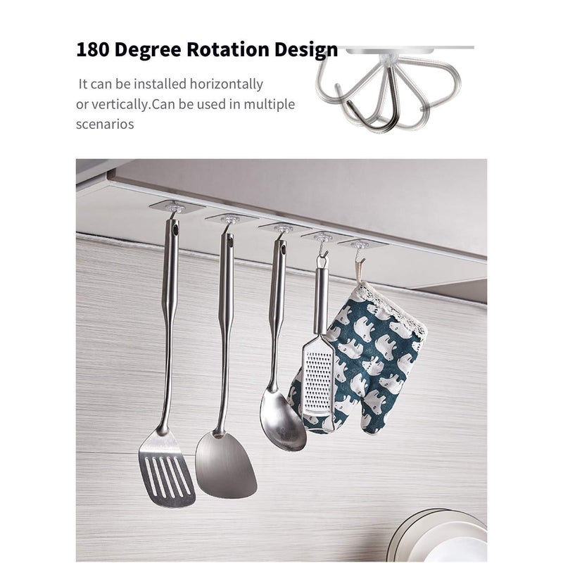 Veduaaru Innovation Veduaaru Innovation Stainless Steel Adhesive Sticker Hook Towel Hanger for Kitchen Bathroom Utensil Hook Holder Bedroom Clothing Hanger WS Hook 20PCS  - Image 4