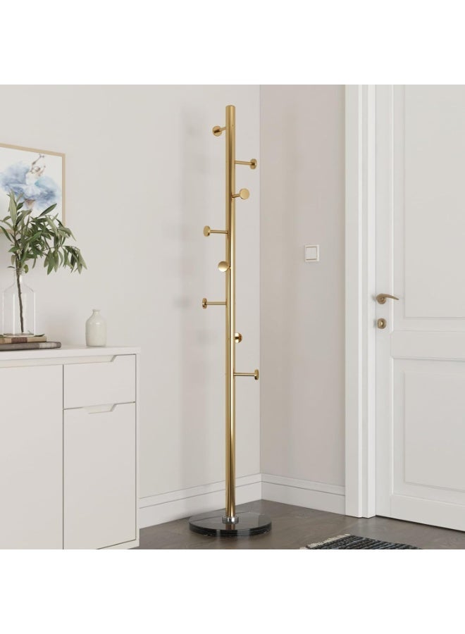 YOUWE7 Coat Rack with Storage Basket, Floor Standing Metal Coat Rack With Hooks, Cactus Coats Rack Shelf With Rolling Wheels For Living Room, Balcony, Bathroom, Cloakroom, Hallway, Entryway (Black) - Image 4
