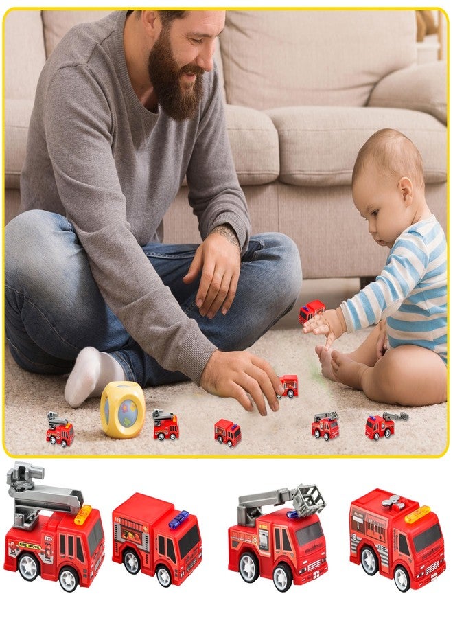 Conagel 36 Pcs 4 Styles Mini Pullback Fire Truck Toy Small Pull Back Firetrucks Toy Bulk Plastic Firetruck and Fireman Toy Set for Kids Firefighter Birthday Party Supplies - Image 5