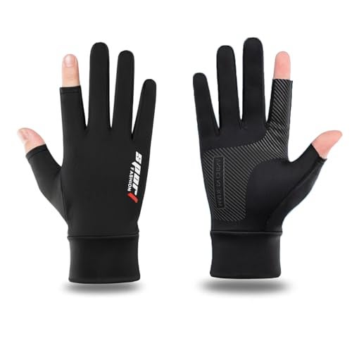 FGSS Summer Fishing Gloves for Men UV Sun-Protection Cycling Gloves Anti-Slip Fingerless Gloves for Driving Hiking Outdoor - Image 1
