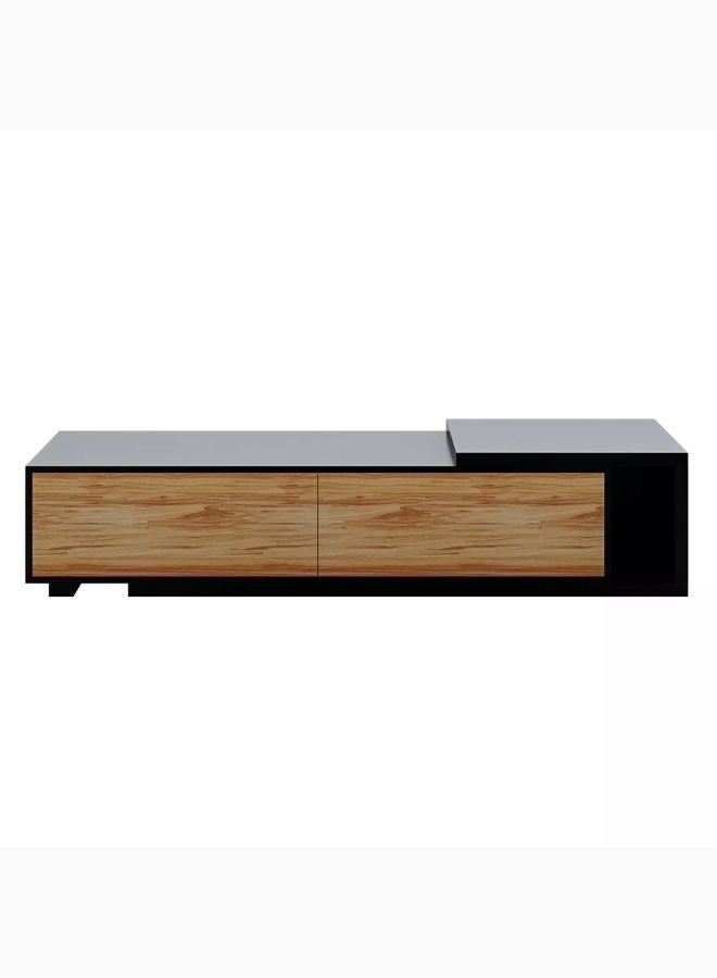 Karnak Egde Expandable Entertainment Unit – Modern TV Stand with Adjustable Length, Storage Cabinets & Shelf – Durable Engineered Wood – Walnut & Wenge Finish – Customizable Colors - Image 4