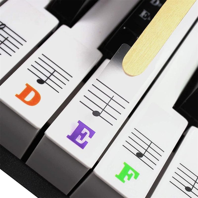 ELECDON Piano Keyboard Stickers for Beginners, 88/61/54/49 Keys Removable Transparent Leaves No Residue Electronic Organ, Hand-rolled Piano Stickers, Big Letters, Perfect for Kids, Easy to Install - Image 3