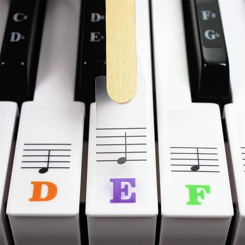 ELECDON Piano Keyboard Stickers for Beginners, 88/61/54/49 Keys Removable Transparent Leaves No Residue Electronic Organ, Hand-rolled Piano Stickers, Big Letters, Perfect for Kids, Easy to Install - Image 4