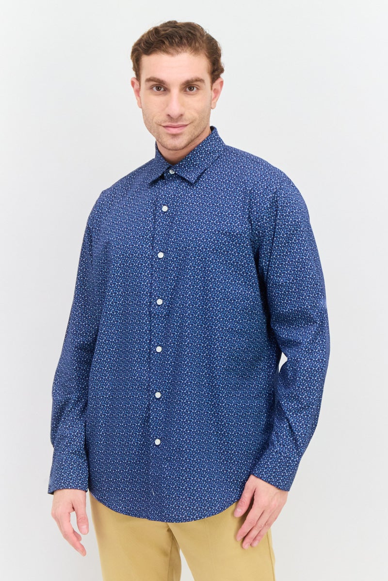 Van Heusen Men Regular Fit Long Sleeve All Over Printed Dress Shirt, Multicolor - Image 1