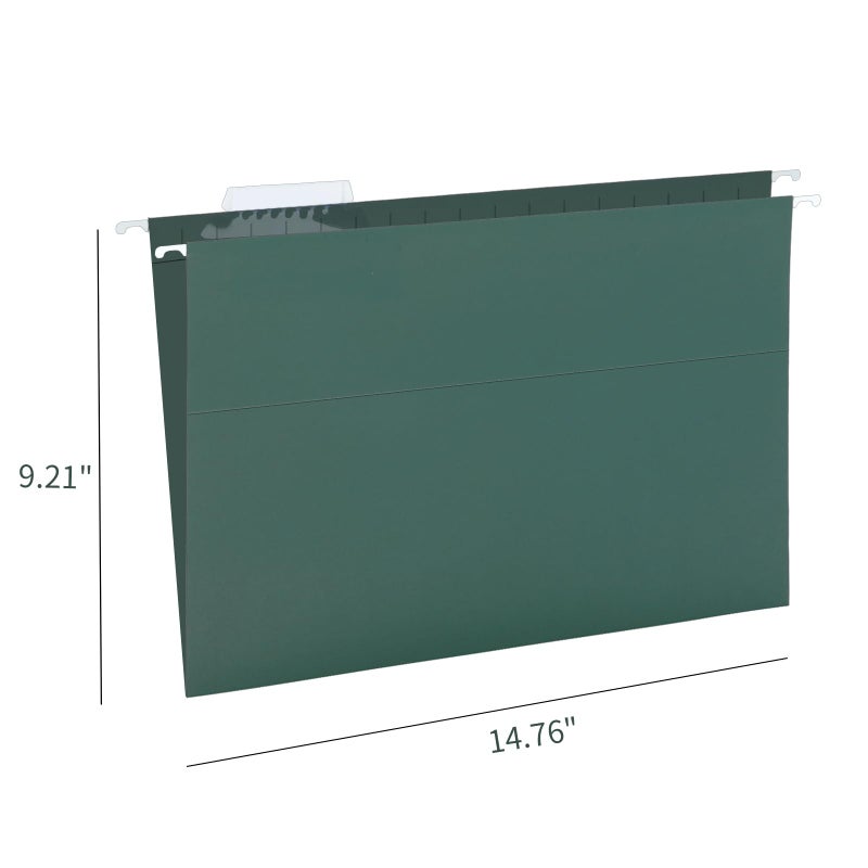 HERKKA Hanging File Folders, 30 Pack Reinforced Legal Size Hanging Folders with Heavy Duty 0 Inch Expansion, Designed for Bulky Files, Medical Charts, Adjustable Tabs, Green - Image 2