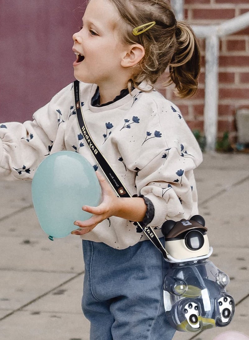 Excefore Panda Water Bottle with Straw, Portable Cute Animal Water Bottle with Straw - 25oz, Leakproof, Adjustable Strap - Ideal for Camping, Travel, Picnic - Image 5