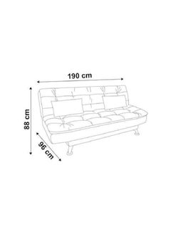 Poppins Home Eagle Sofa Bed with Two Cushions Perfect for Home Living Room and Guests (Cream)  - Image 2