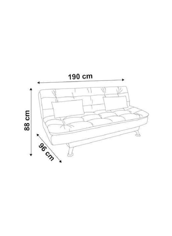 Poppins Home Eagle Sofa Bed with Two Cushions Perfect for Home Living Room and Guests (Cream)  - Image 2