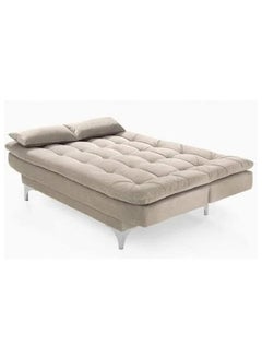 Poppins Home Eagle Sofa Bed with Two Cushions Perfect for Home Living Room and Guests (Cream)  - Image 3