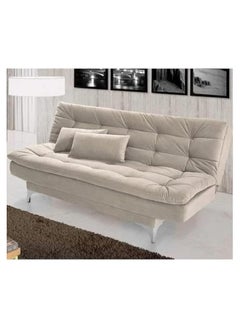 Poppins Home Eagle Sofa Bed with Two Cushions Perfect for Home Living Room and Guests (Cream)  - Image 1