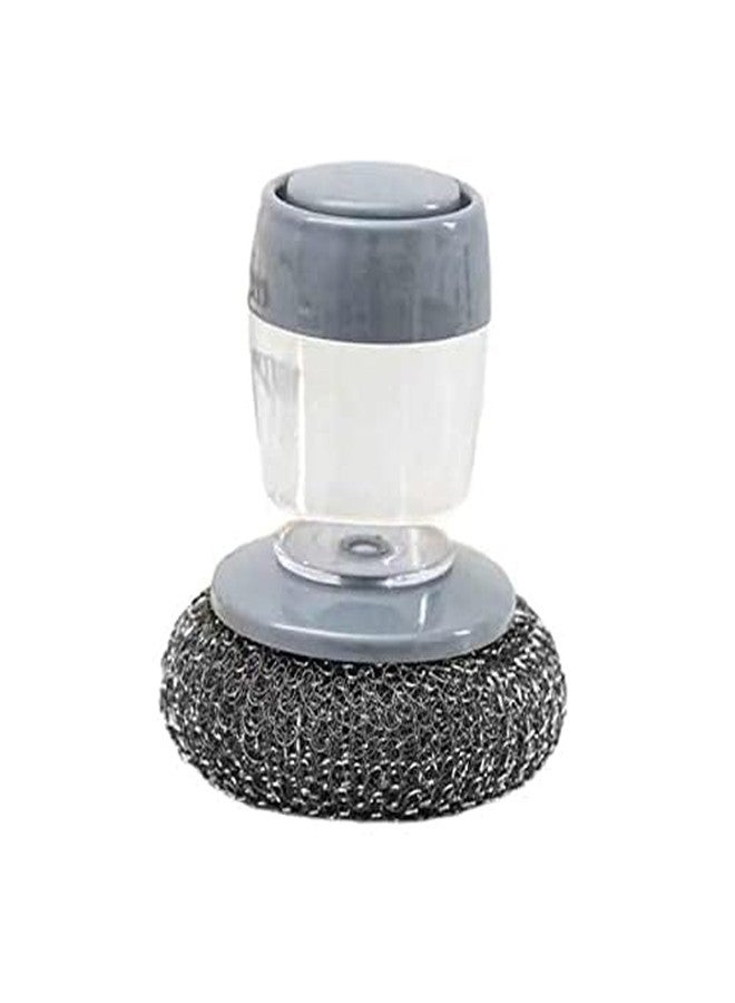 MALL Kitchen Soap Dispensing Palm Brush Washing Liquid Dish Brush Soap Pot Utensils with Dispenser Cleaning Bathroom Cleaning Tools (Pack of 1) - Image 1
