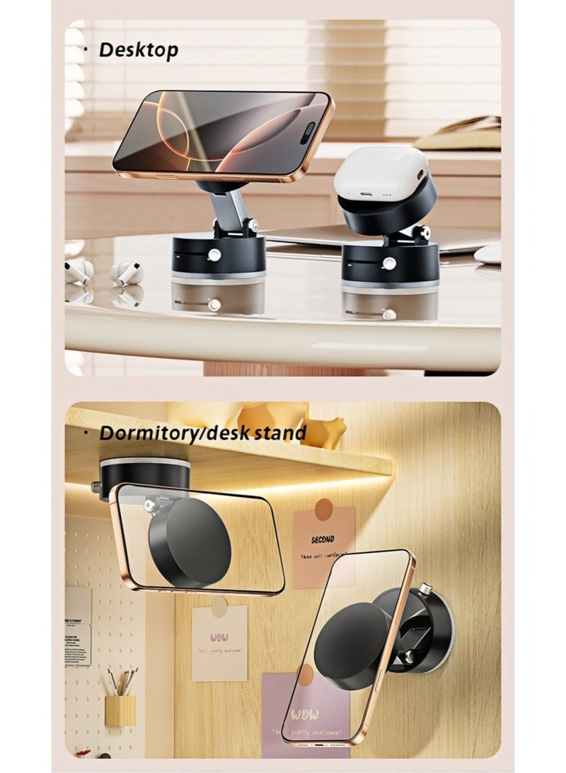 Arabest Vacuum Magnetic Phone Holder, Suction Cup Phone Mount, Foldable Strong Magnetic Cell Phone Holder for Car/Gym/Mirror/Smooth Surface, Compatible with Magsafe iPhone, car phone holder, car mobile holder, mobile holder in car, car mobile holder magnetic, magnetic phone holder - Image 3