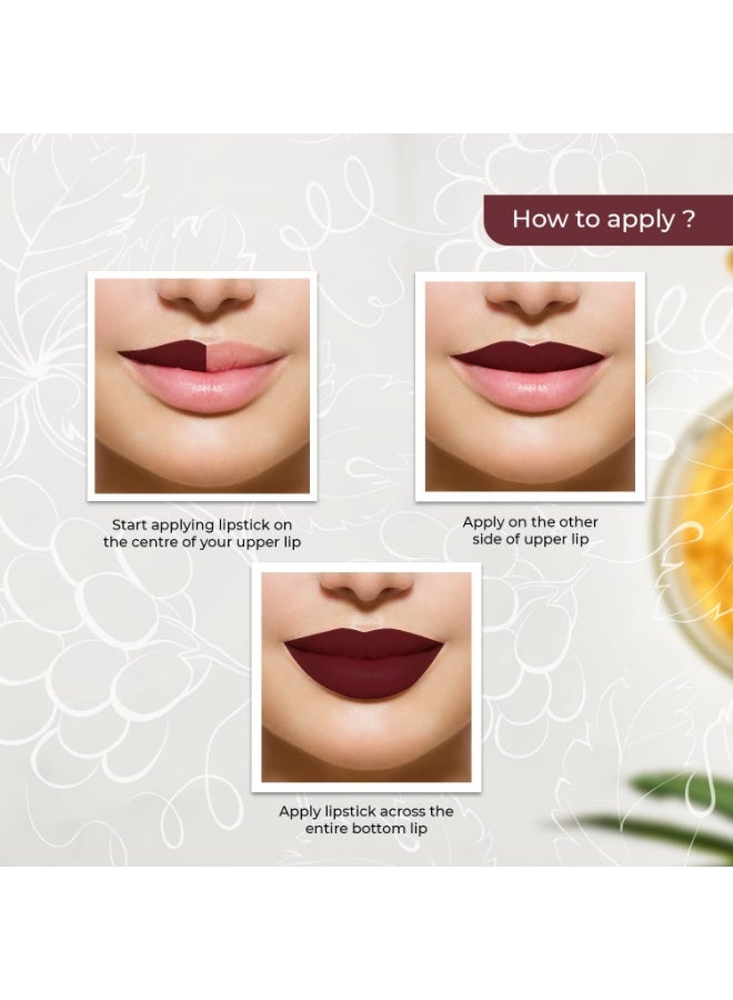 Lenphor Colour Me Up Liquid Lipstick is Infused with Vitamin A and E, Super pigmented, Transfer-proof, smudge-resistant, Matte look, Bold Wine 2ml - Image 4